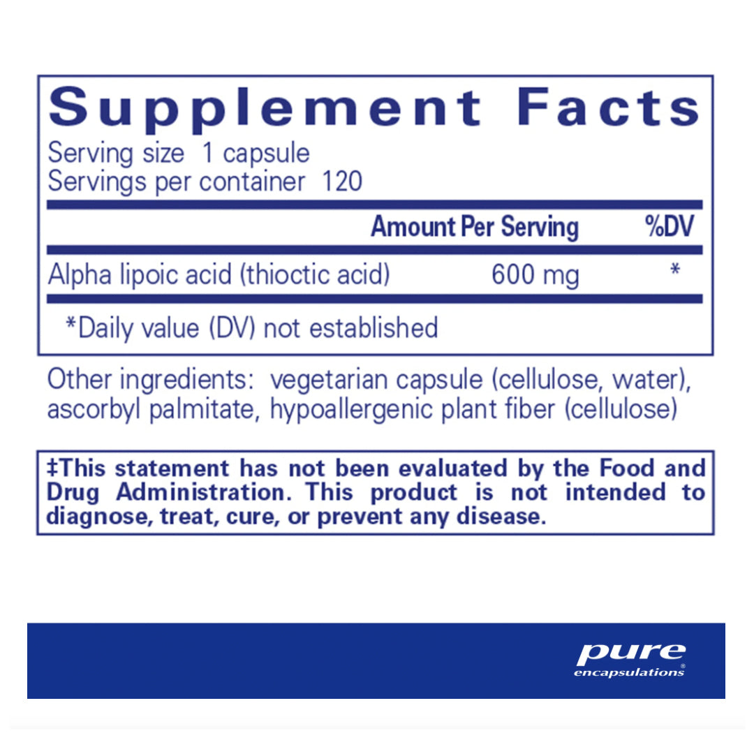 Pure Encapsulations Alpha Lipoic Acid 400 mg / 600 mg