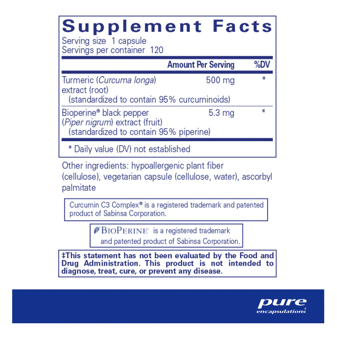 Pure Encapsulations Curcumin 500 with Bioperine