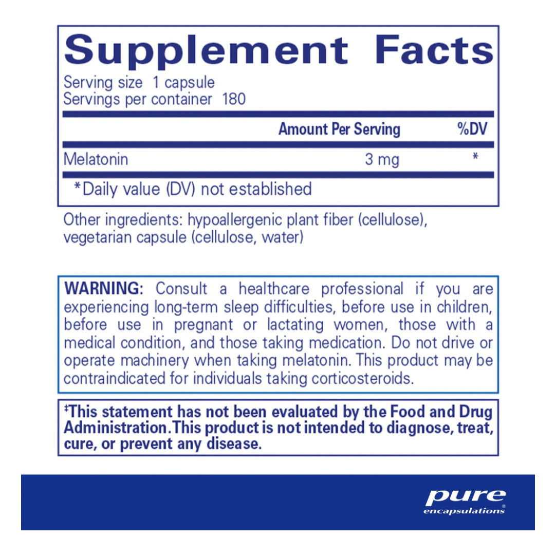 Pure Encapsulations Melatonin 3 mg