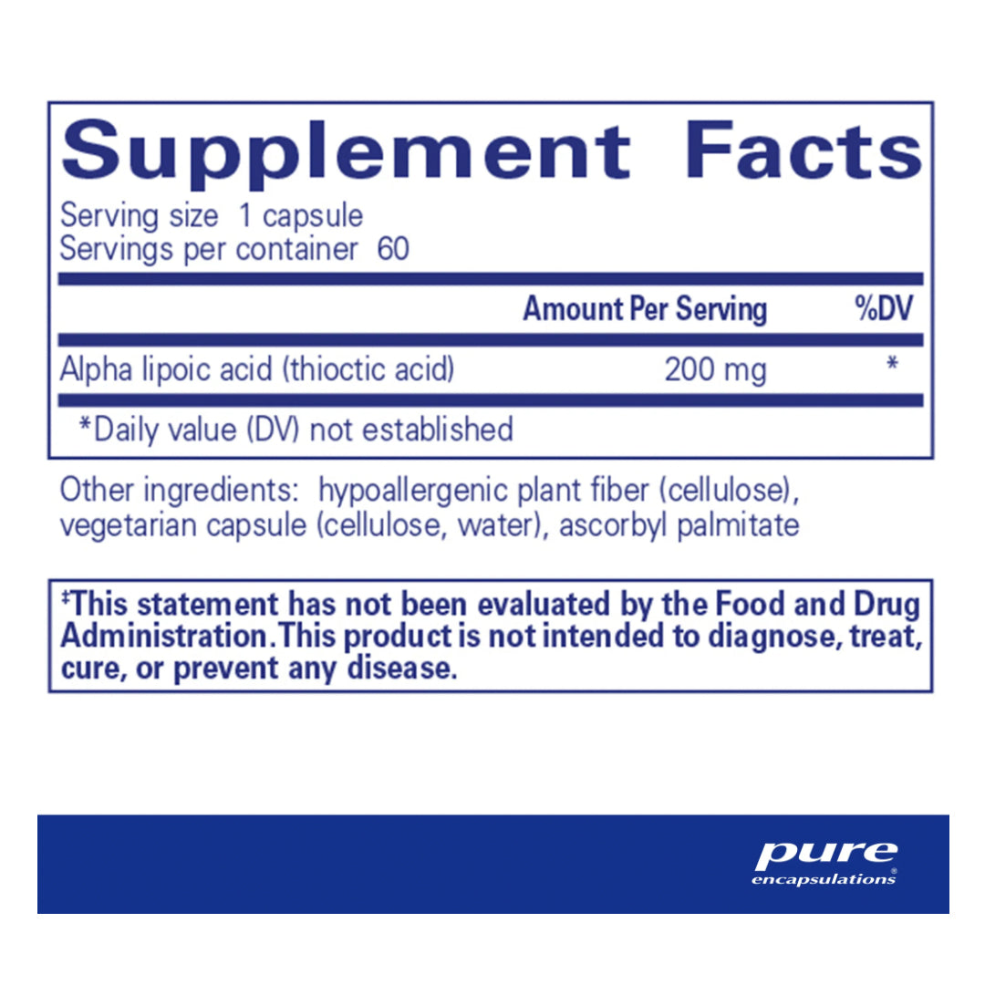 Pure Encapsulations Alpha Lipoic Acid 200 mg / 600 mg