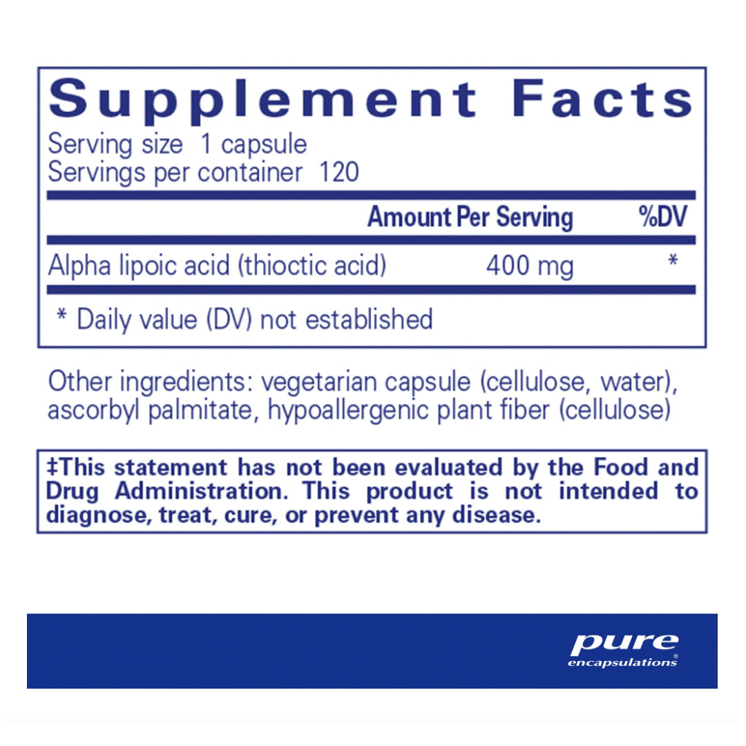 Pure Encapsulations Alpha Lipoic Acid 400 mg / 600 mg